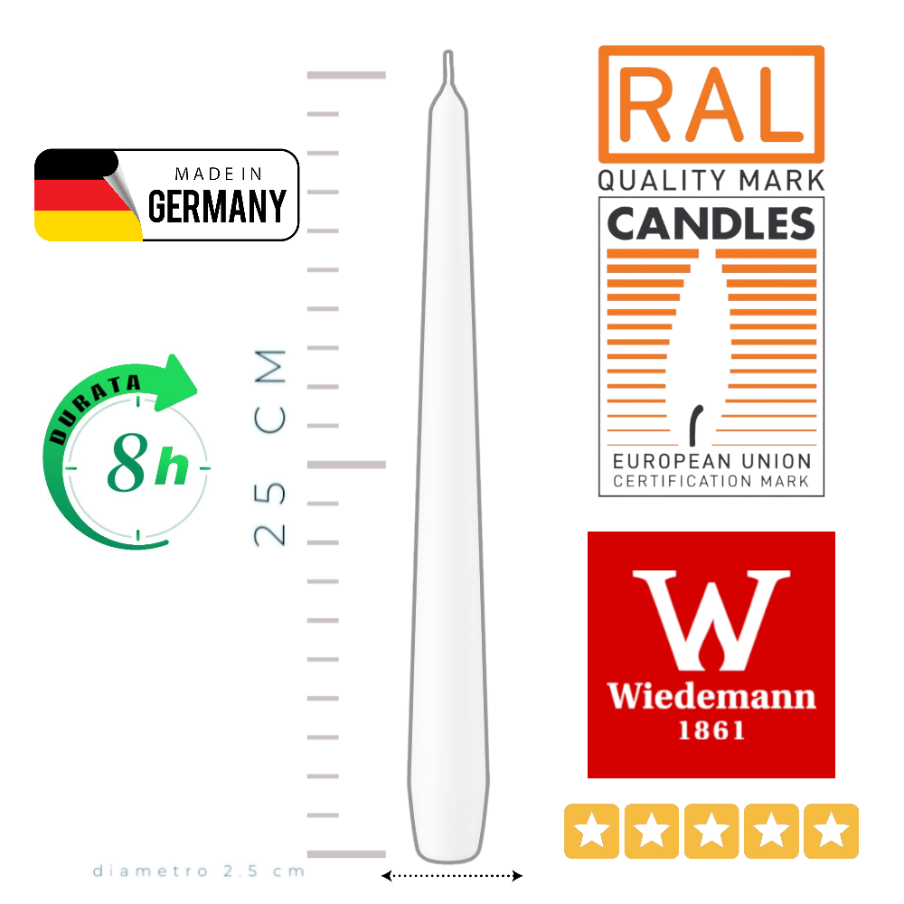 CANDELA CONICA 25X2.5CM GIALLO OCRA